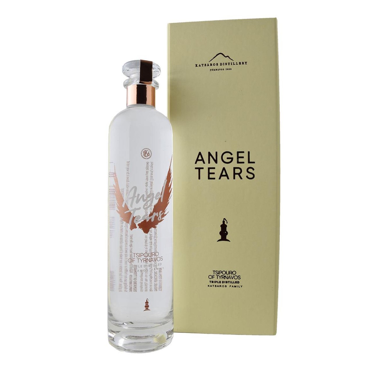 Κατσάρος Angel Tears τσίπουρο χωρίς γλυκάνισο 700ml σε κασετίνα