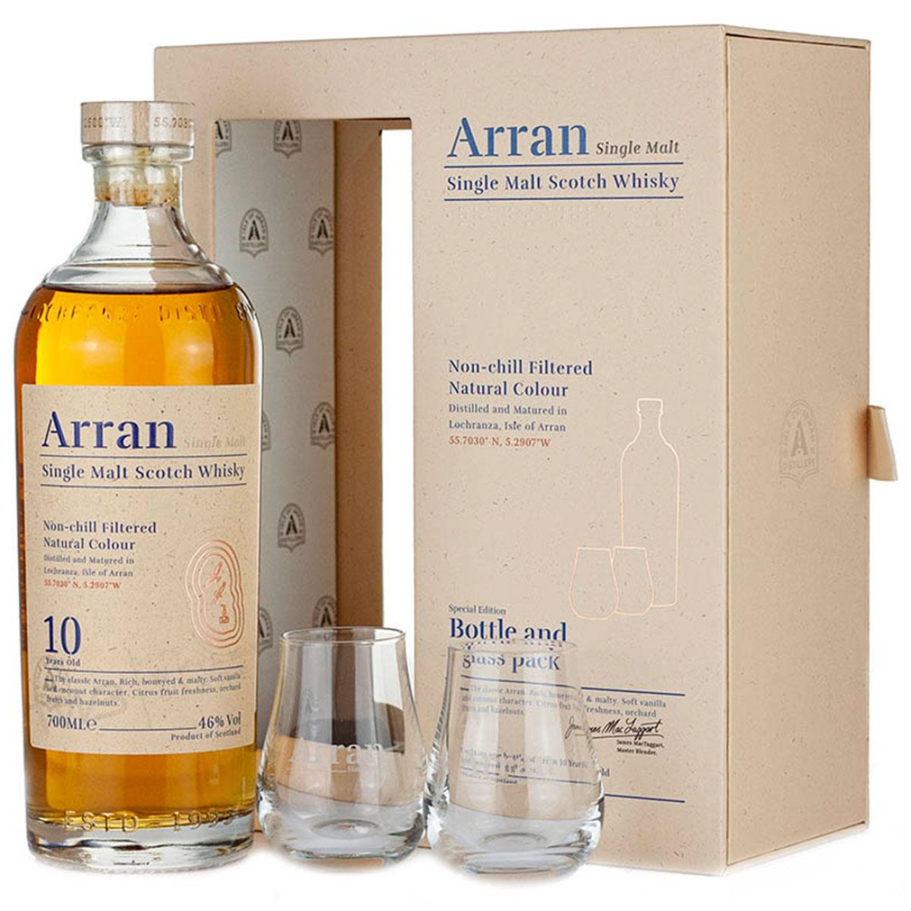 Arran 10 y.o. 700ml κασετίνα με 2 ποτήρια